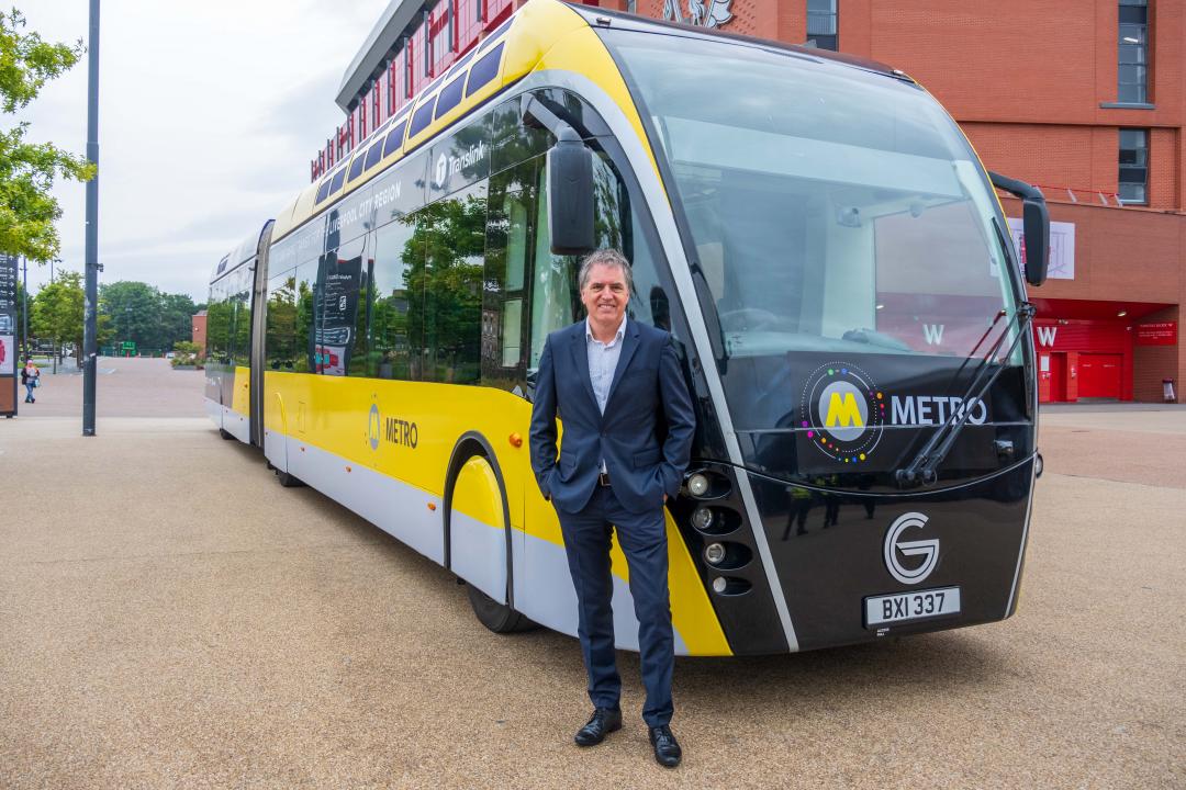 Steve Rotheram at Anfield with the Glider