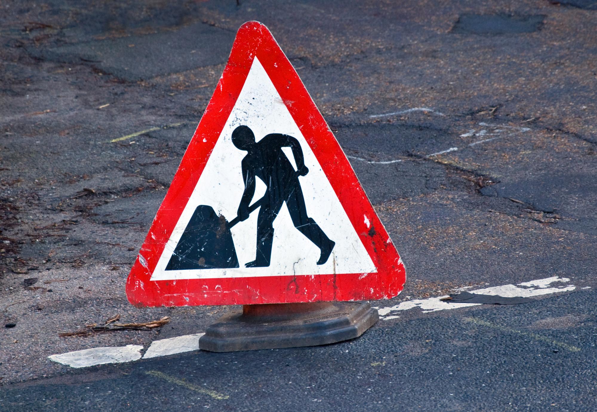 Roadworks sign