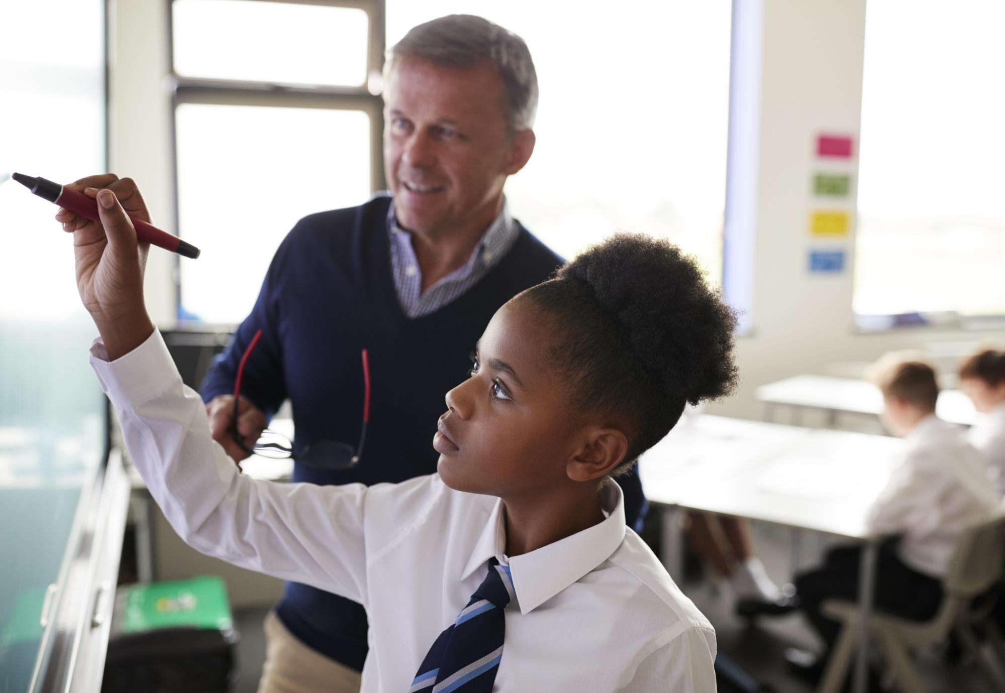 School pupil and teacher