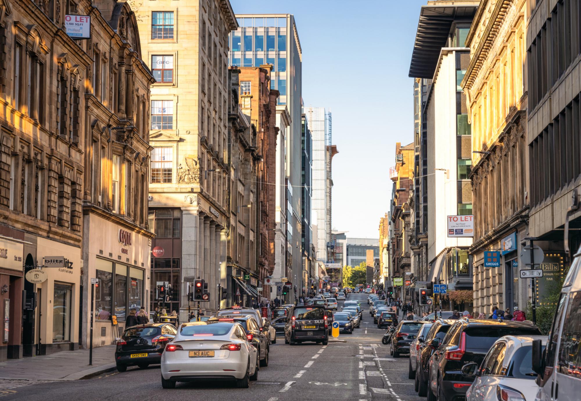 Glasgow city centre in daytime