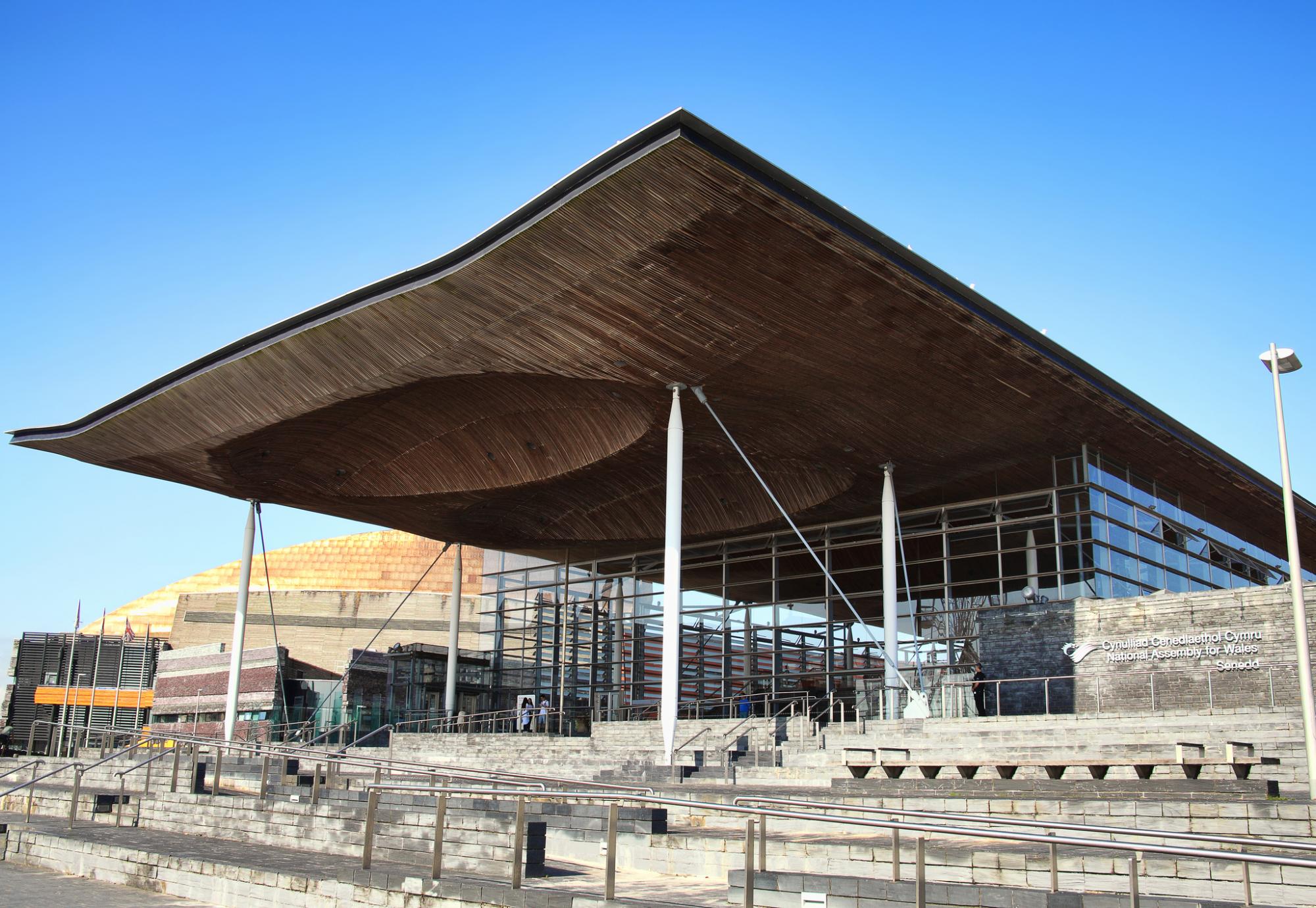 Senedd National Assembly Building in Cardiff