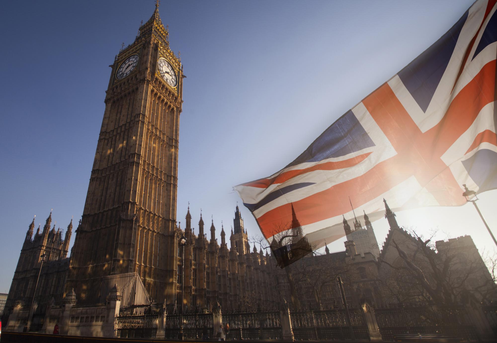 UK flag and Big Ben