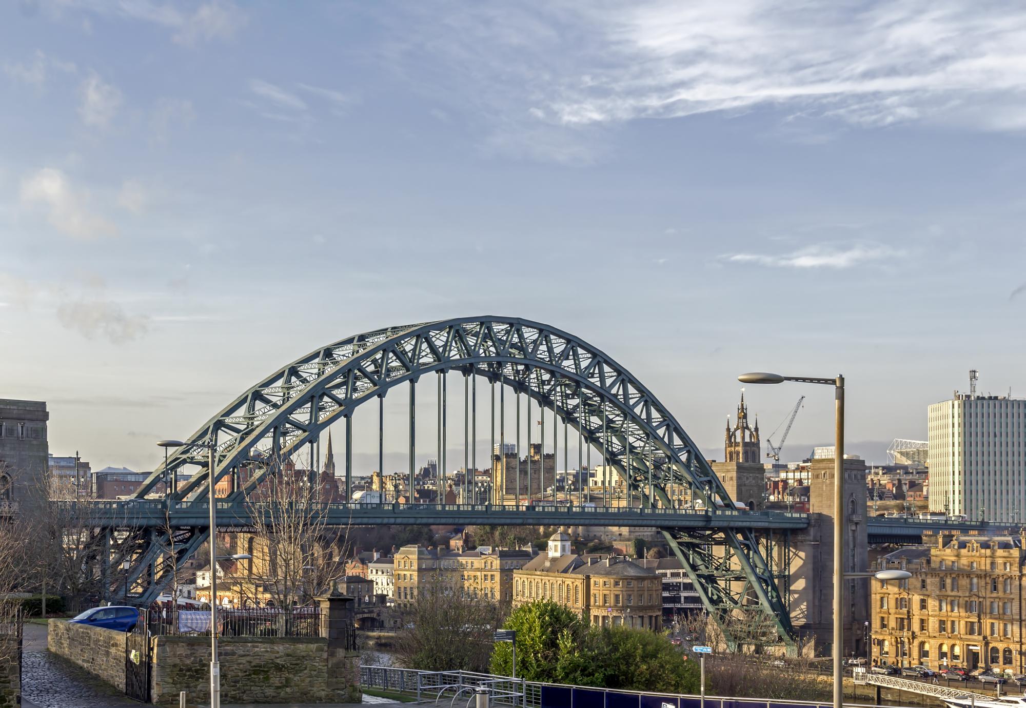 View of the Tyne bridge in the centre of Newcastle