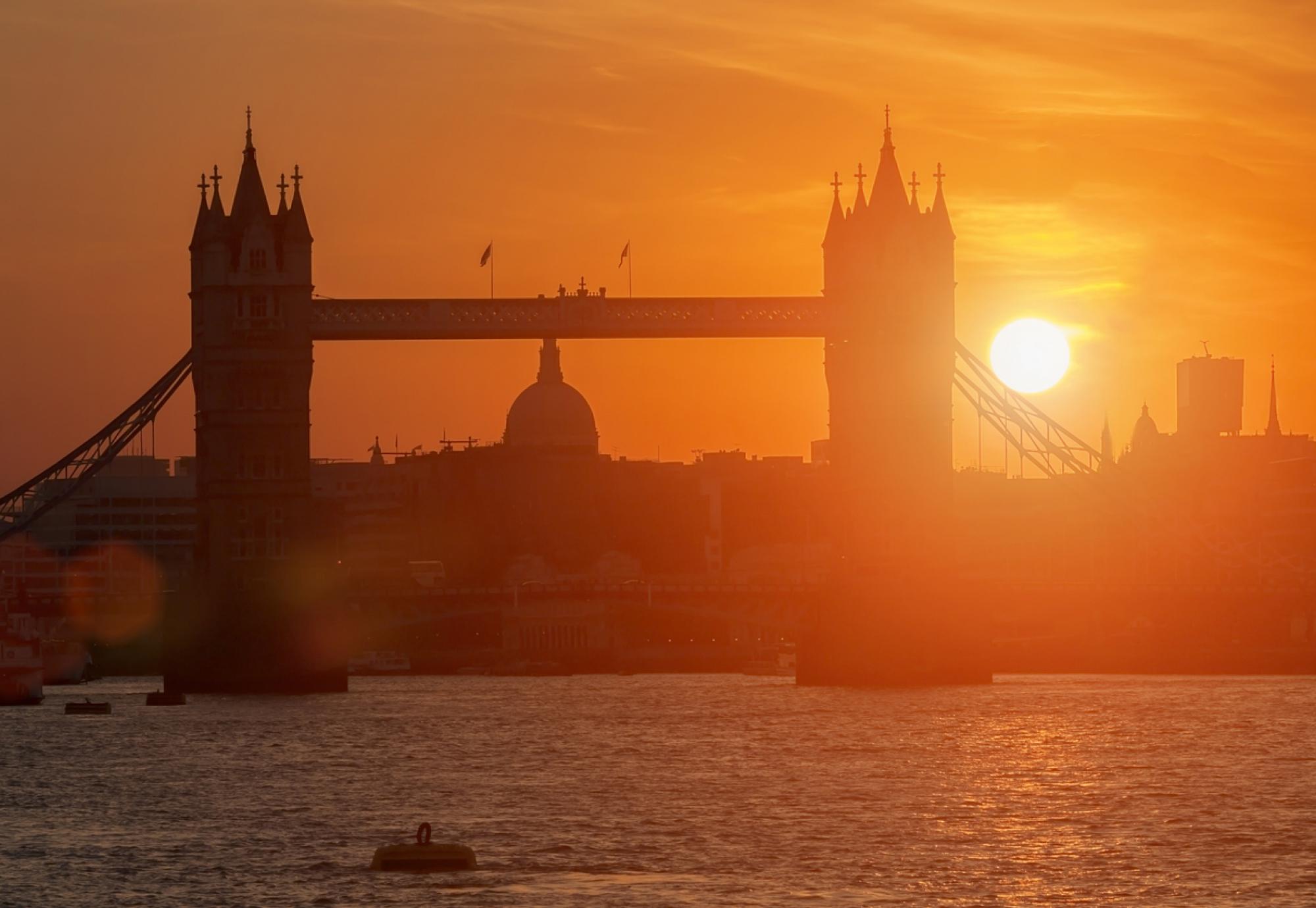 Tower Bridge, London in the heat