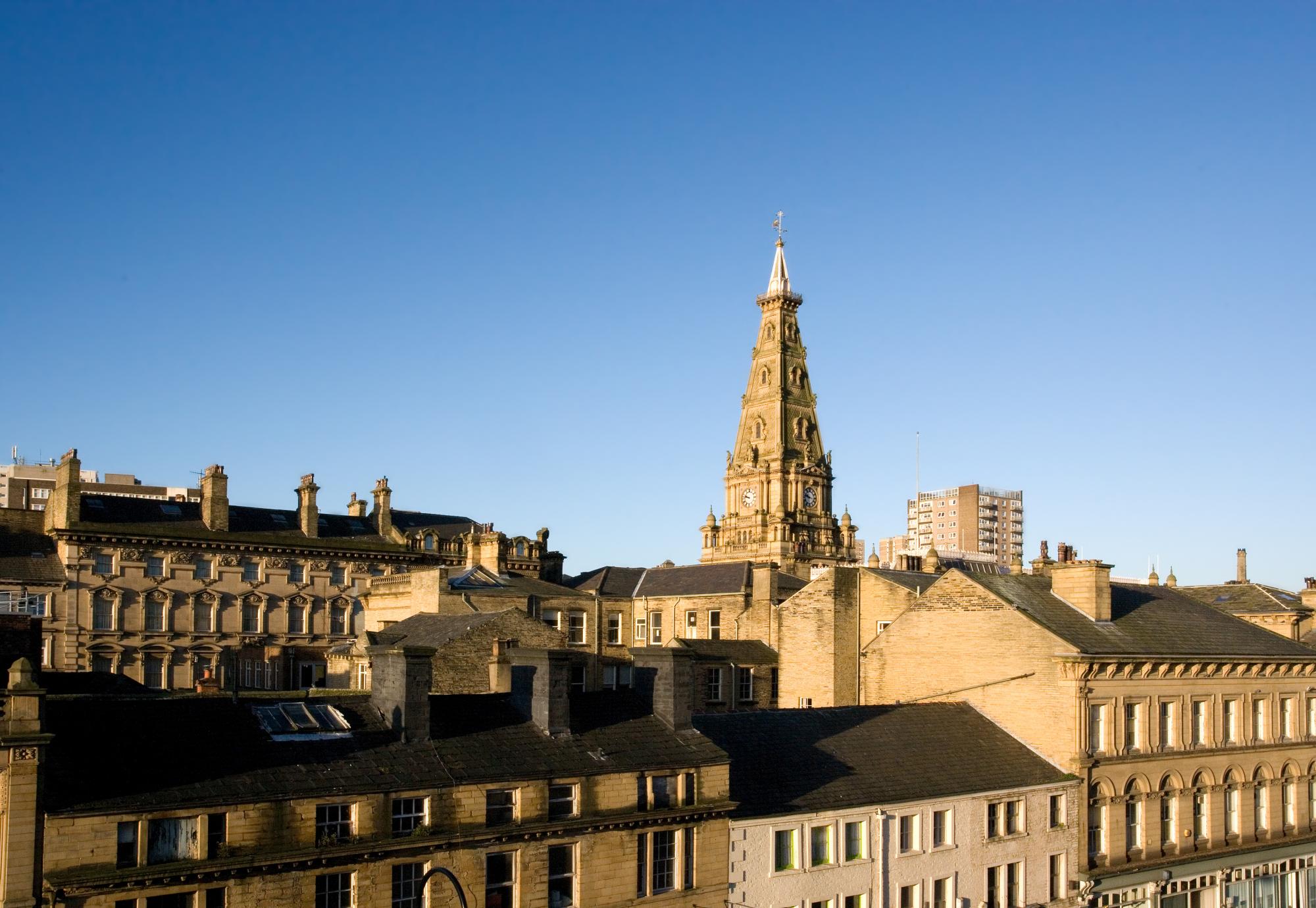 Shot of rooftops in Halifax, Calderdale