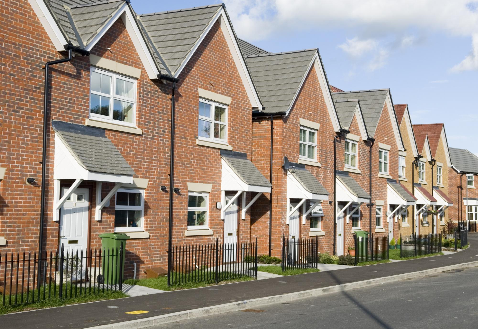 A row of new homes