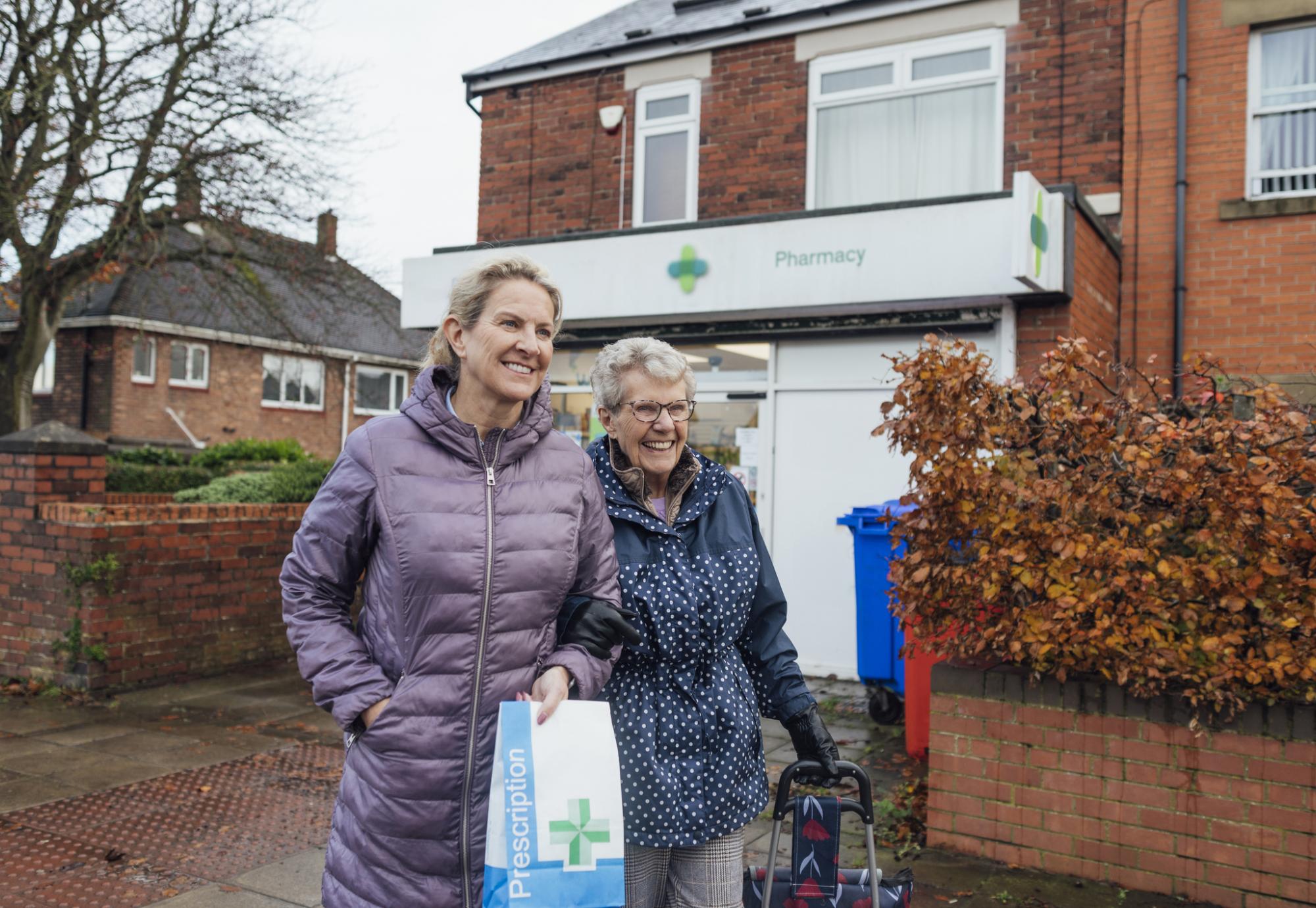 A woman out with her carer