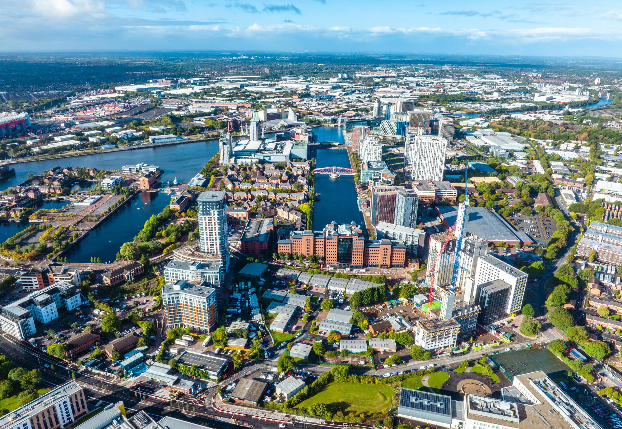 Aerial view of Salford