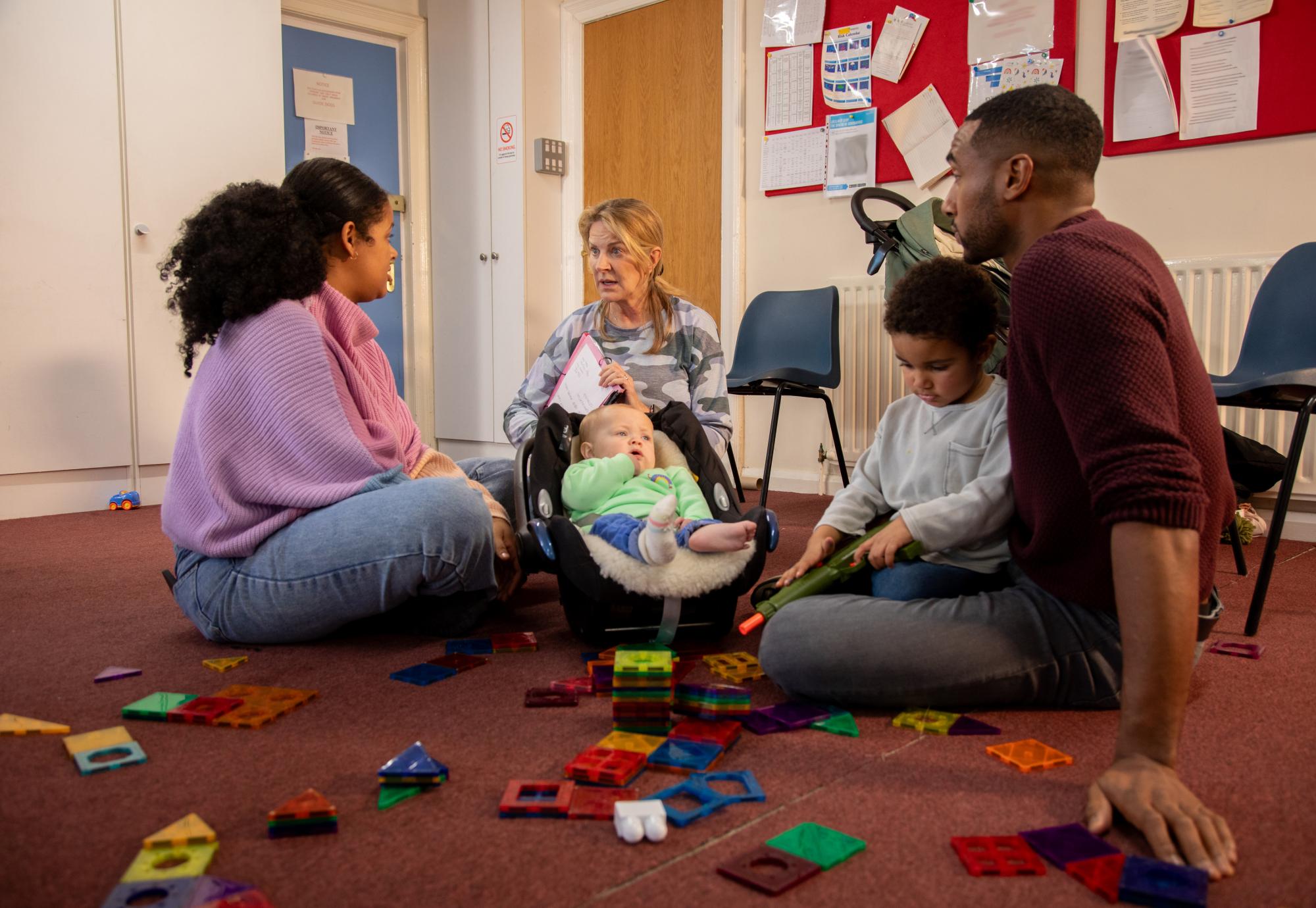 Family meeting with support worker