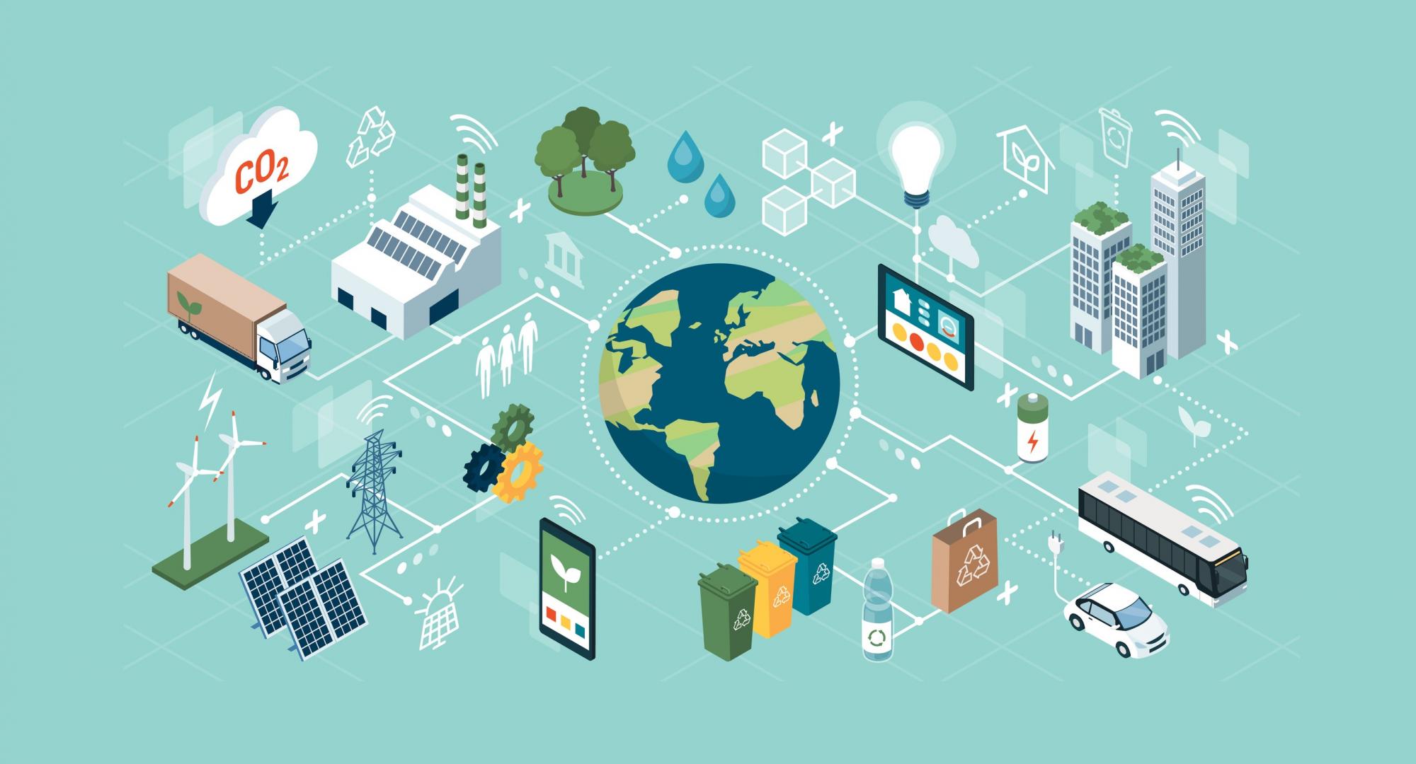 Global climate change illustration