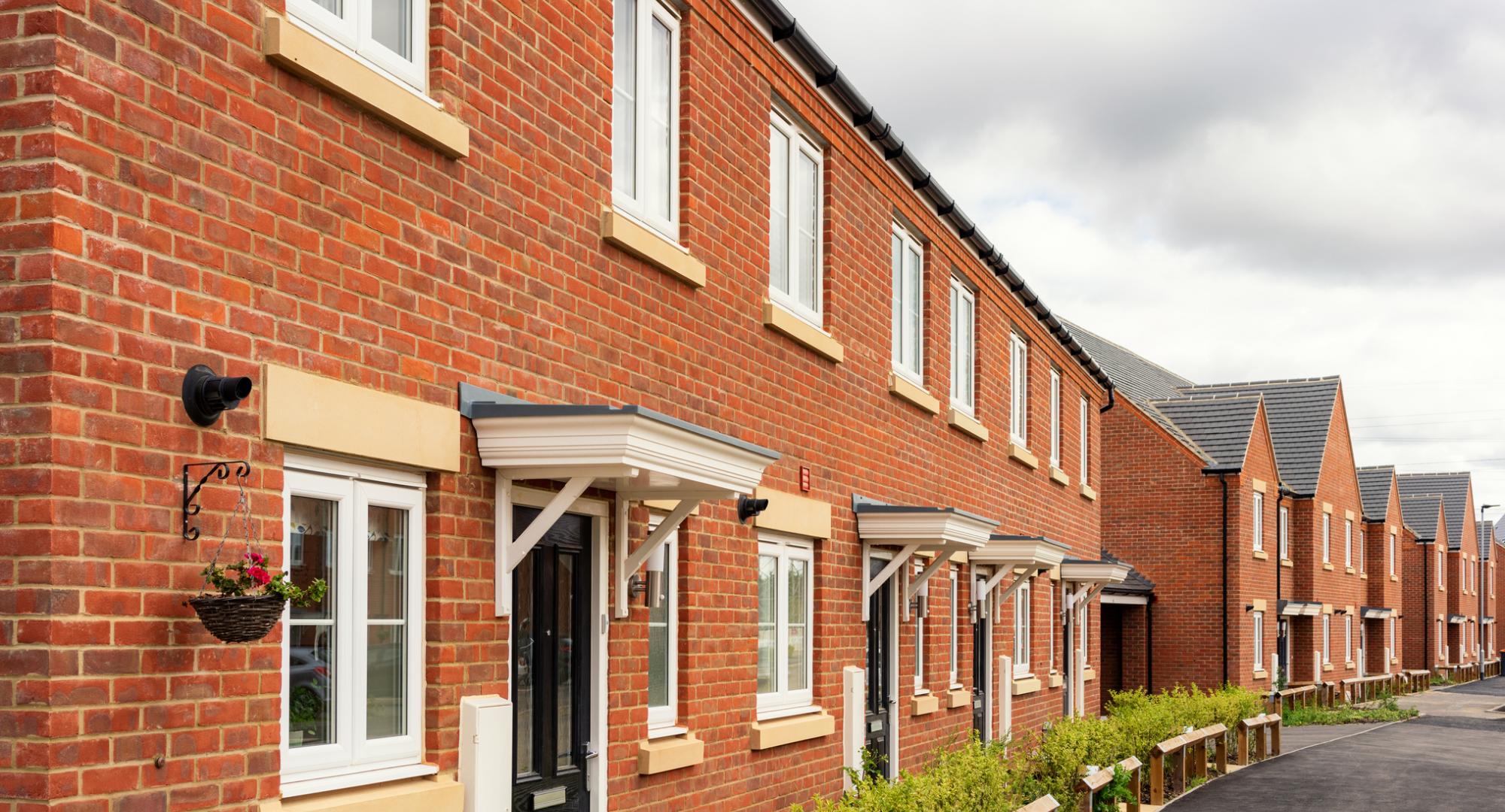 Picture of new build houses on an estate.