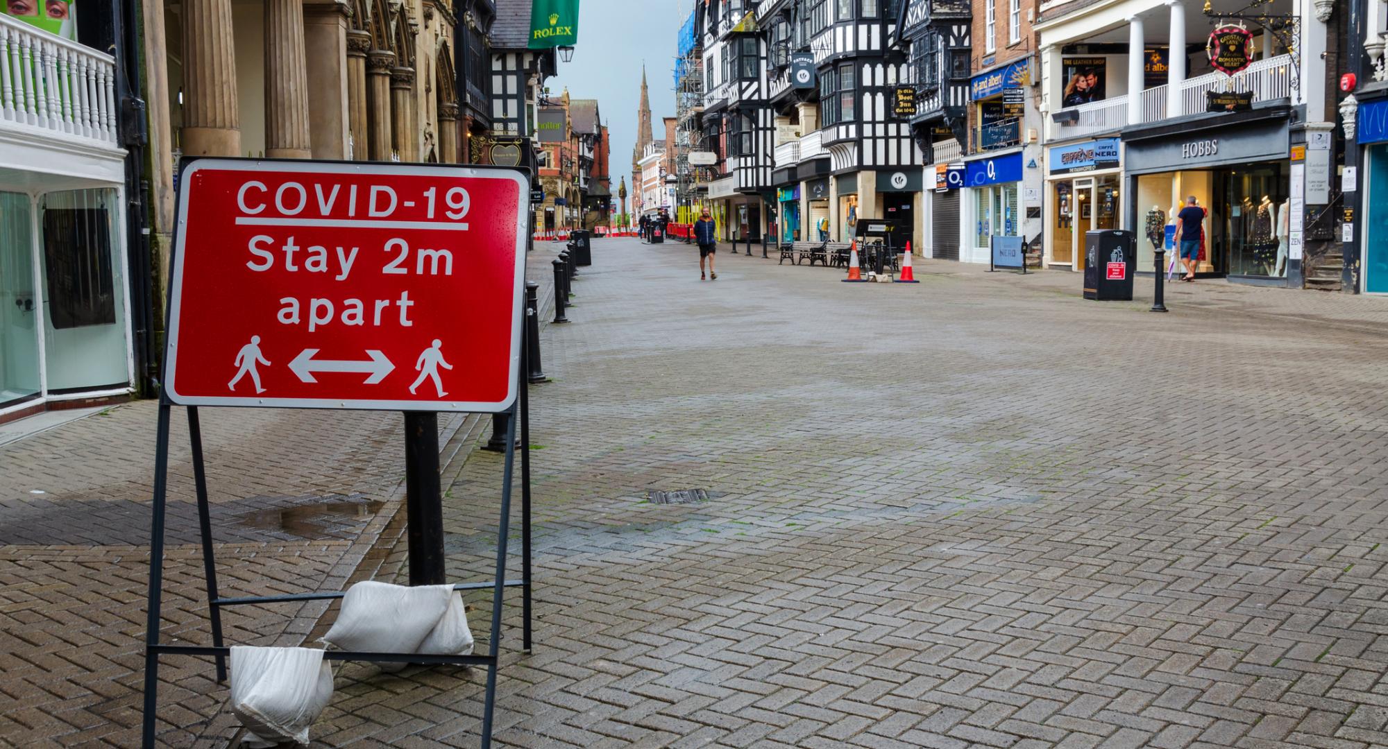 2m Social Distancing Sign on High Street