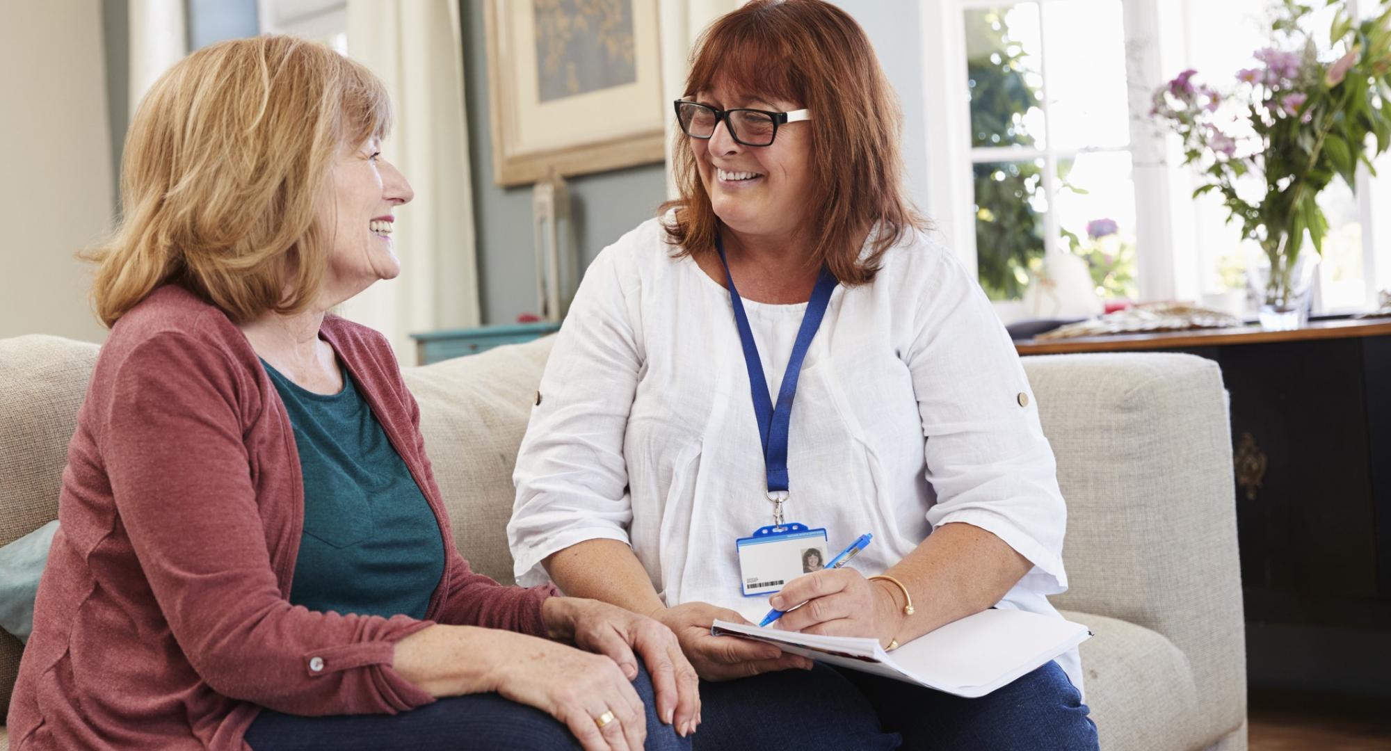 Carer being interviewed about services.