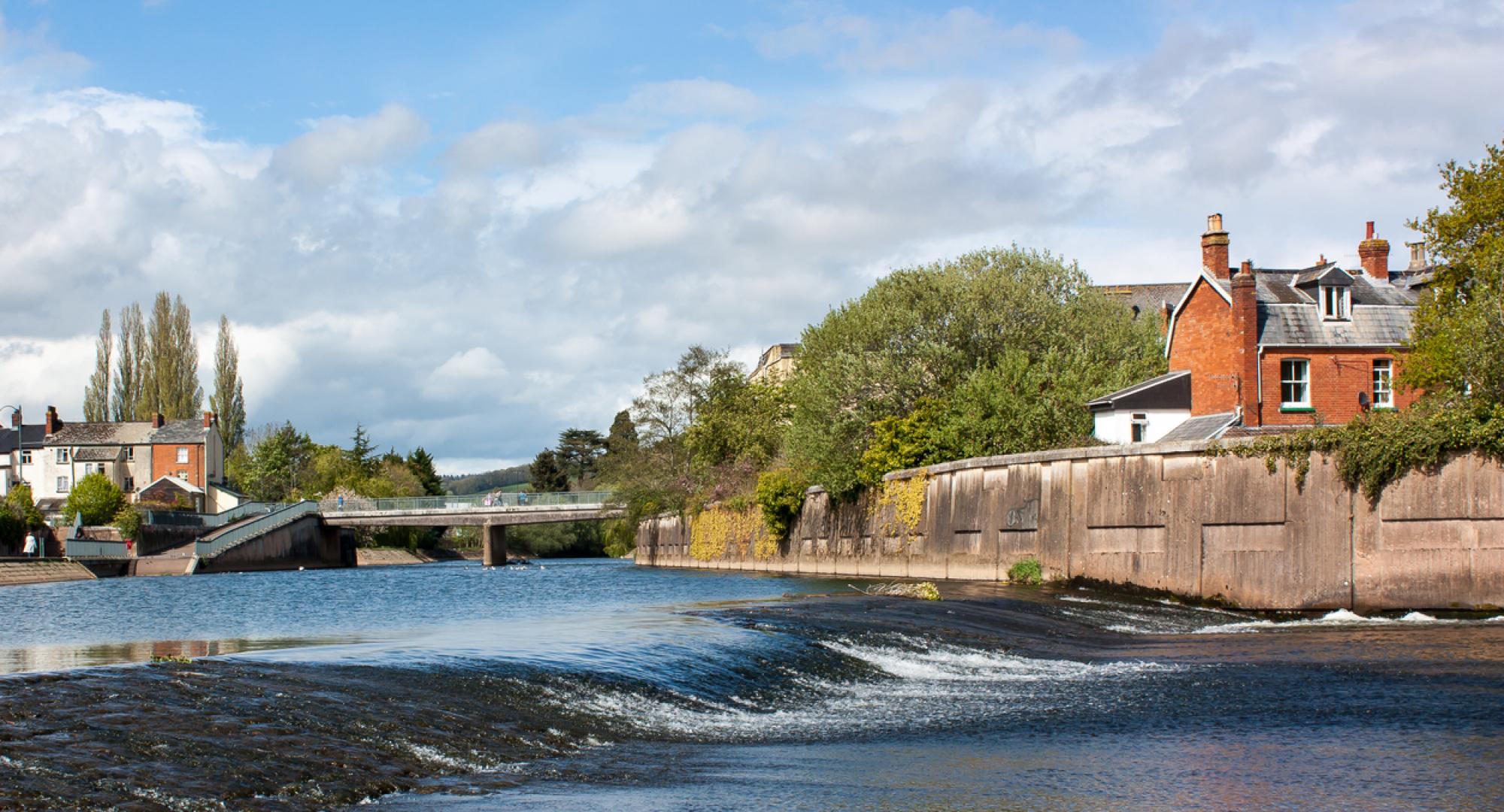 River Exe at Tiverton Mid Devon England UK Europe