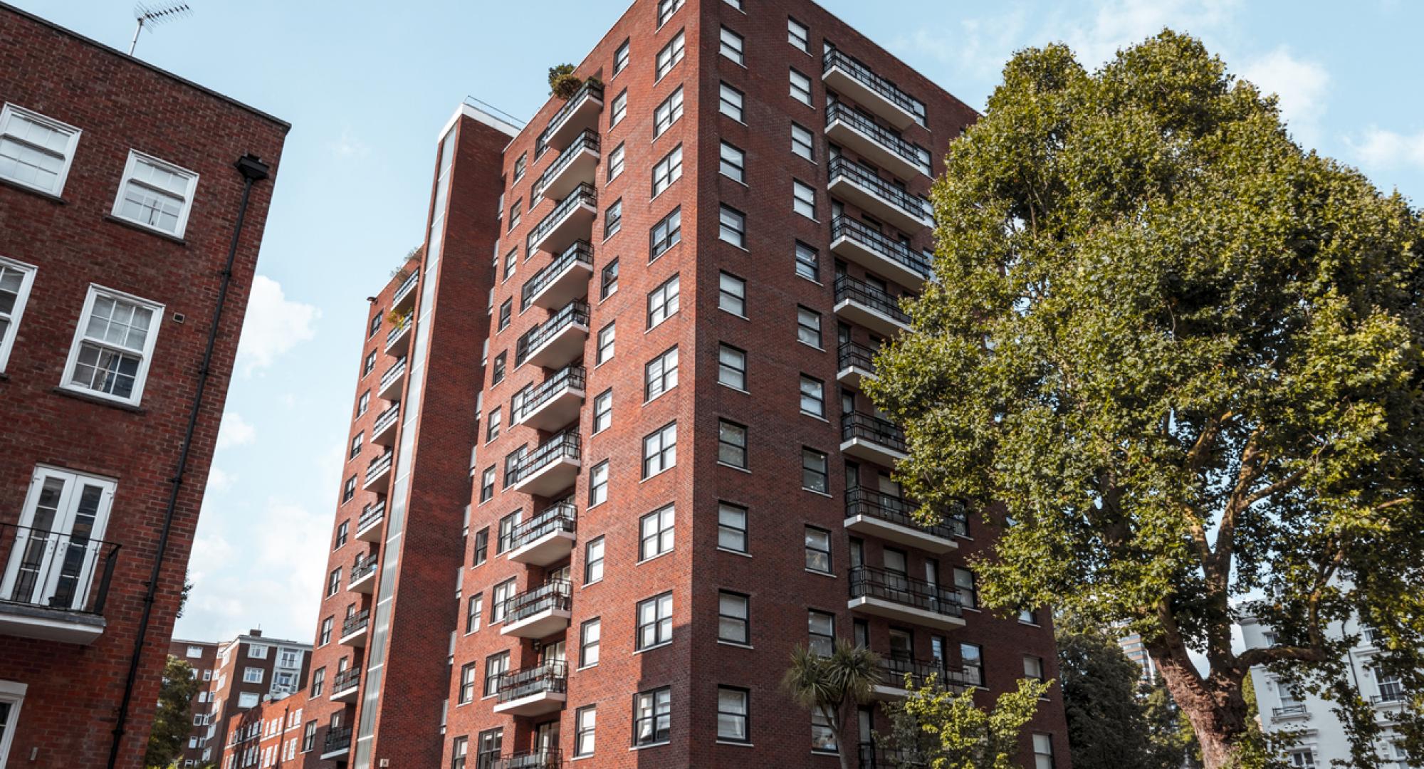 Low view of a block of flats - affordable housing