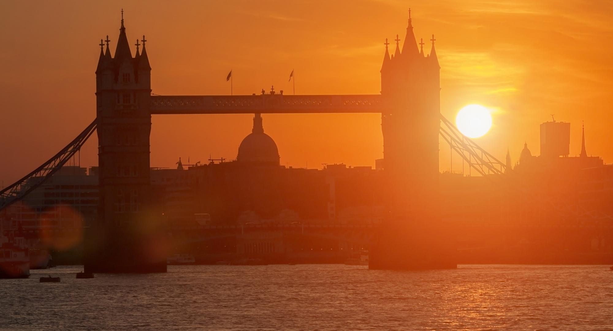 Tower Bridge, London in the heat