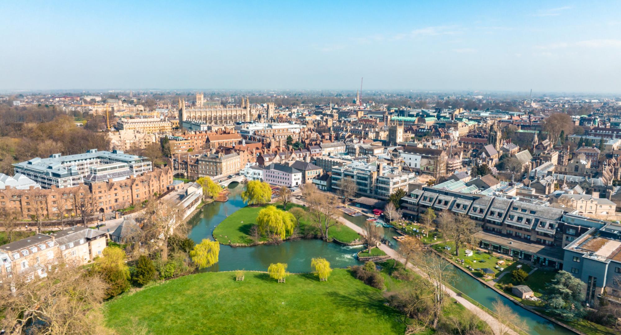 Aerial view of Cambridge