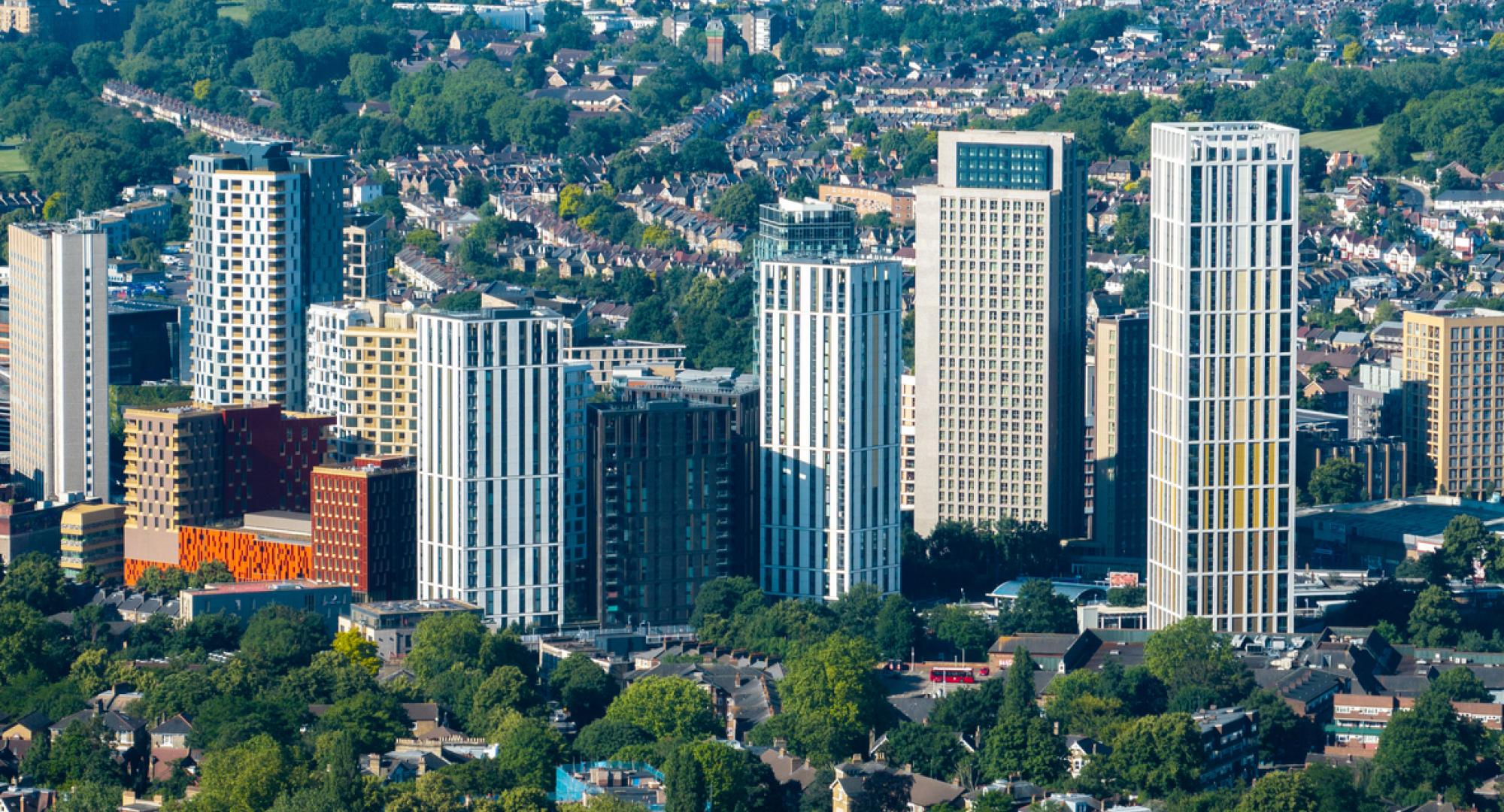 Aerial view of Lewisham, London