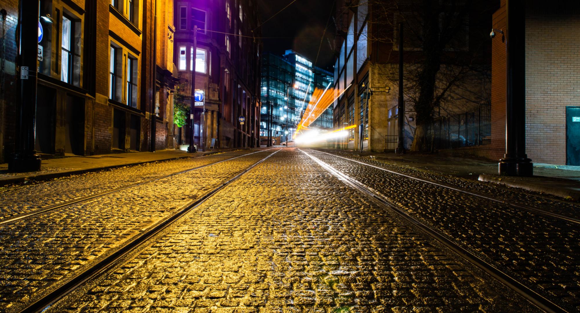 Street in Manchester at night