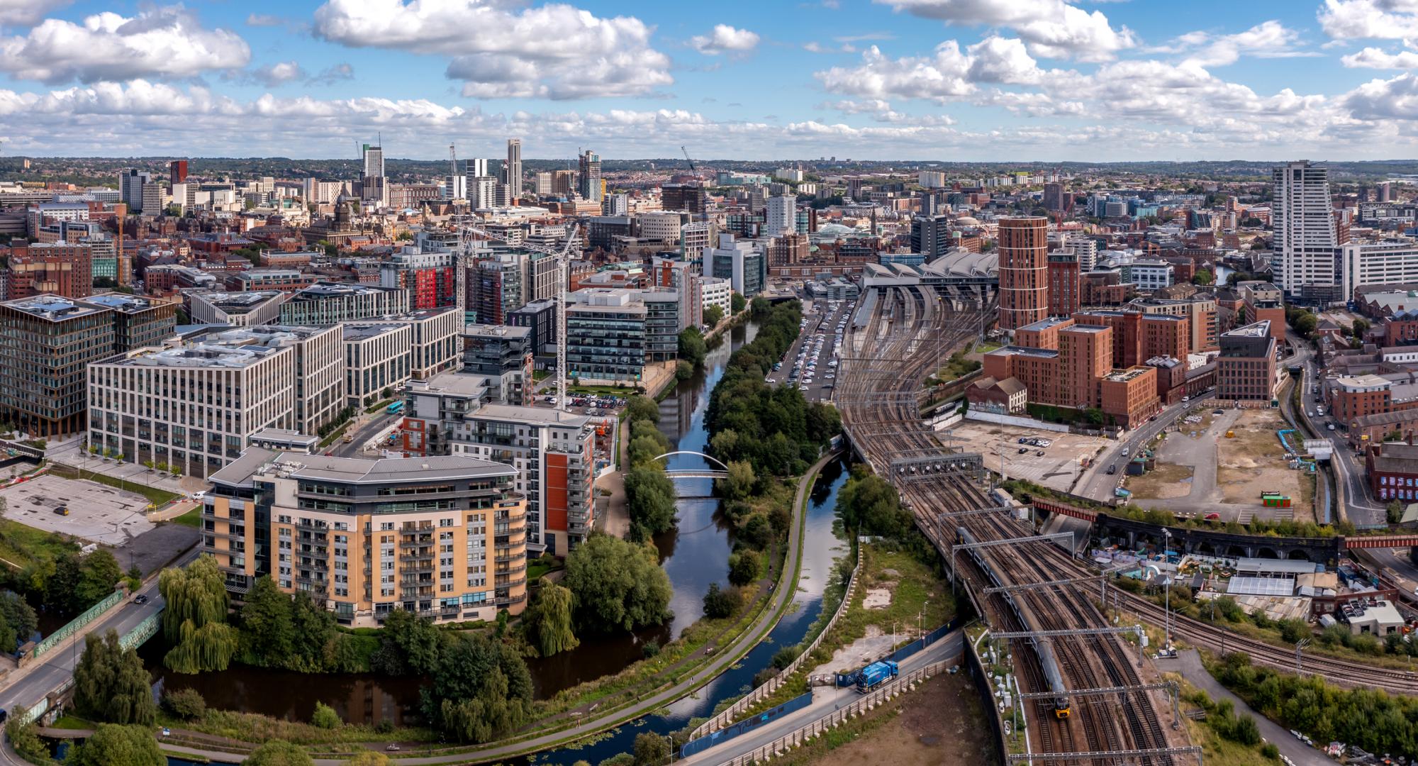 Aerial panorama of Leeds