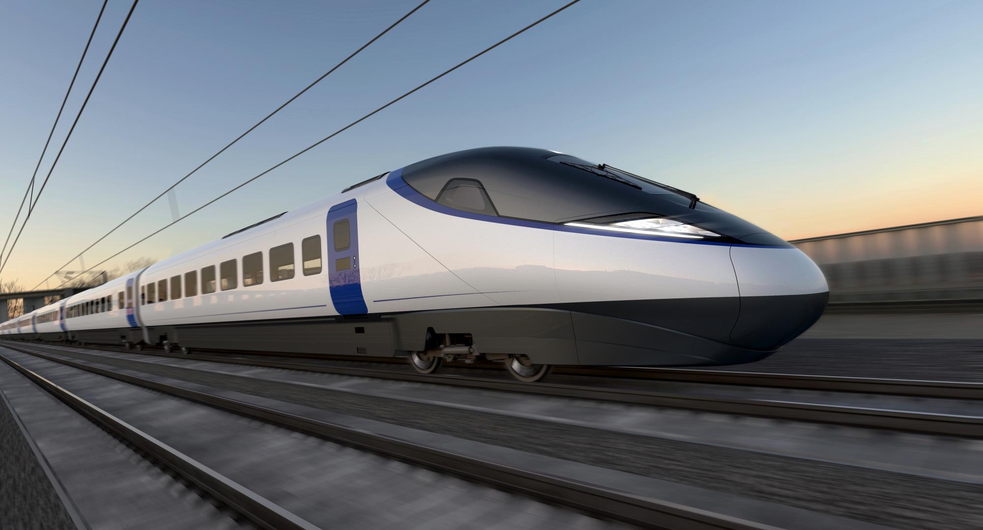 Artists impression of a HS2 train from the side