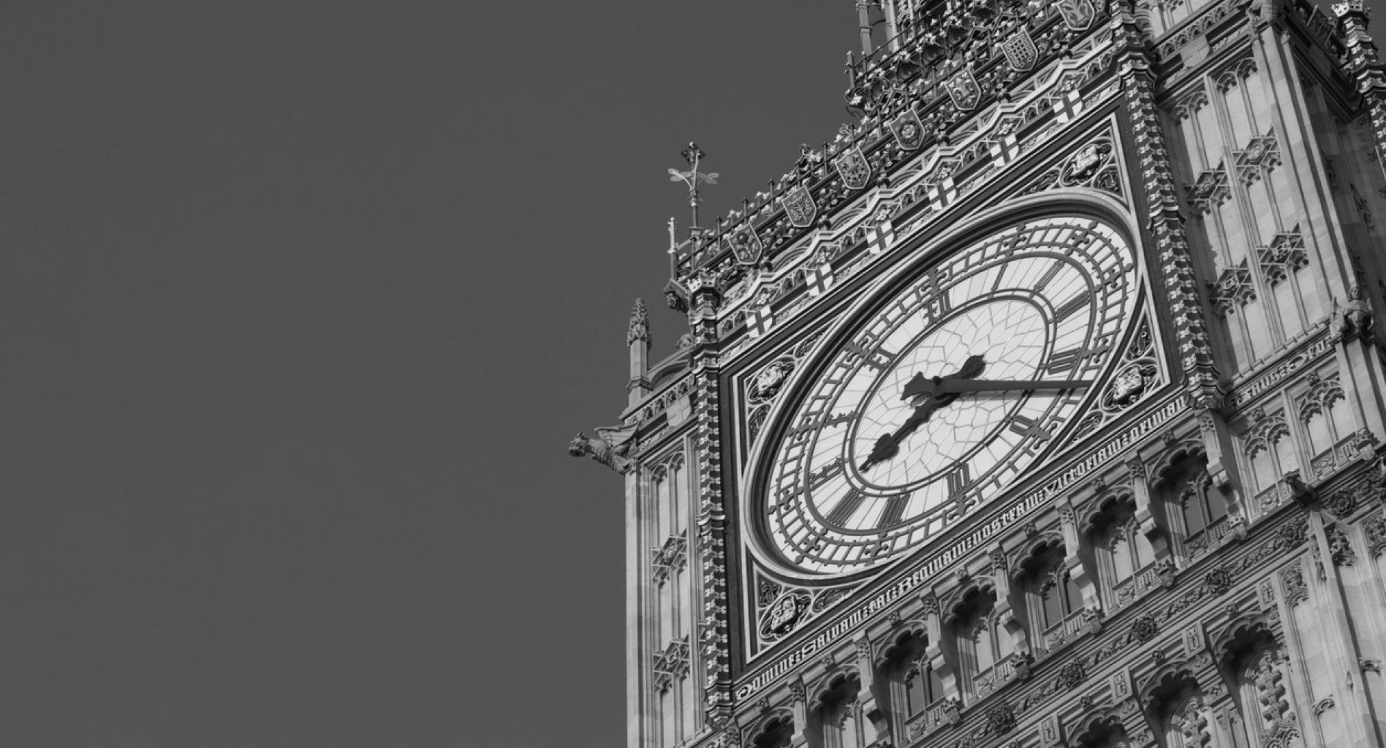 Black and white image of Big Ben