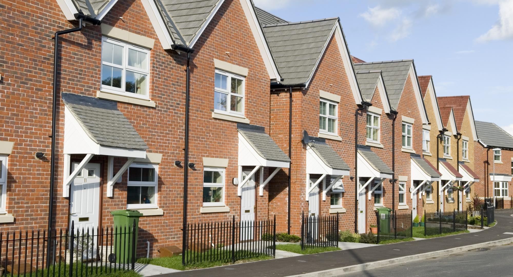 A row of new homes