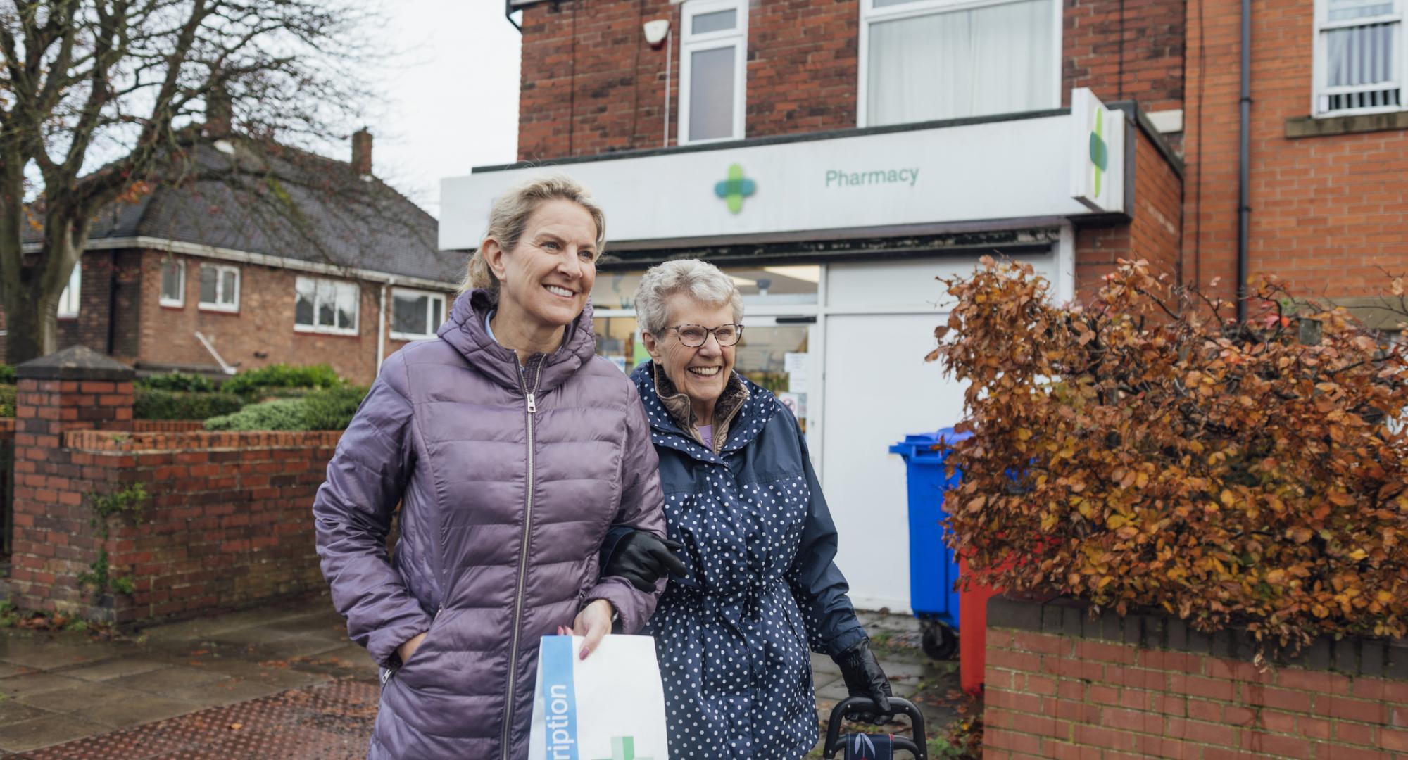 A woman out with her carer