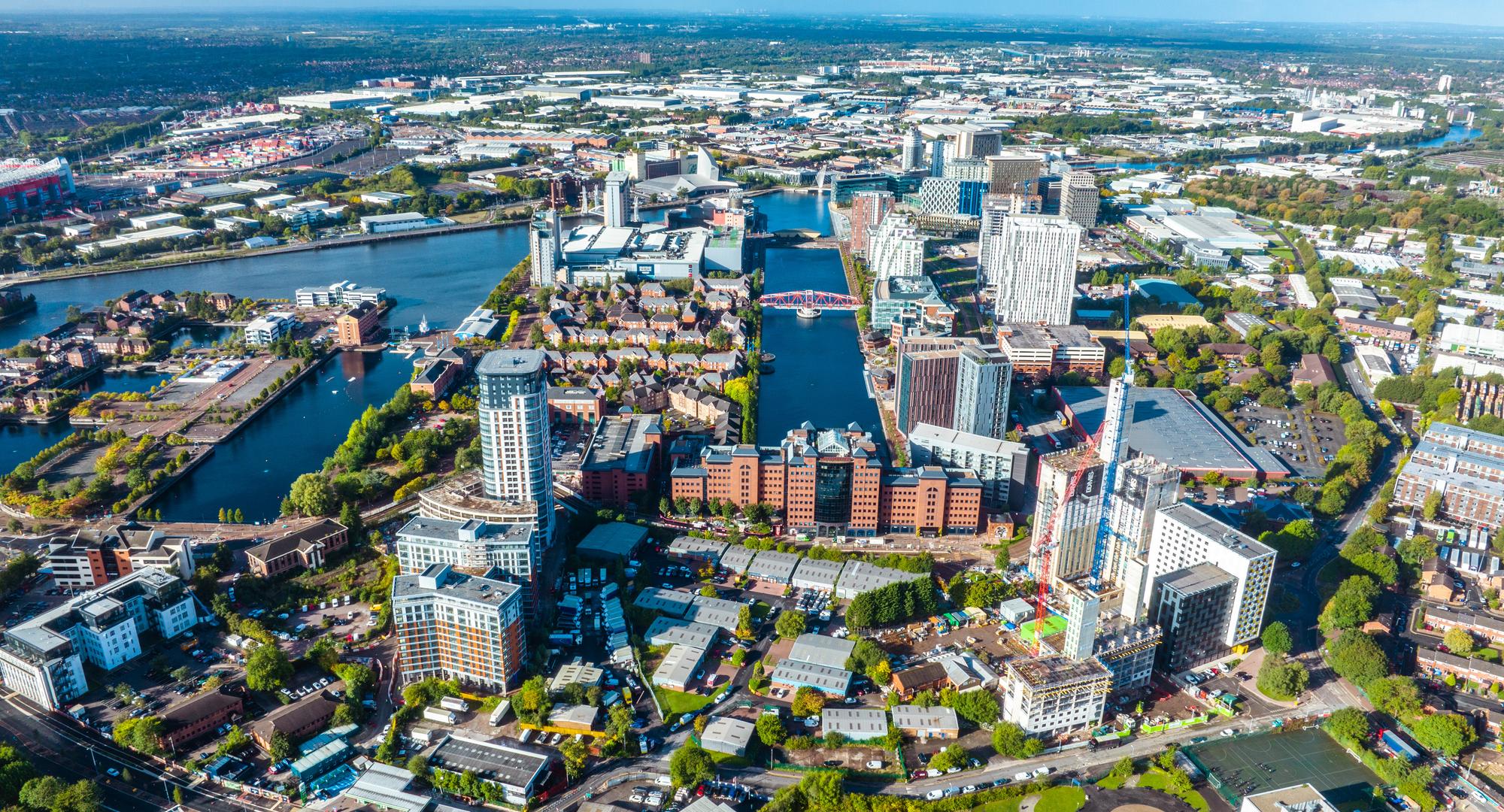 Aerial view of Salford