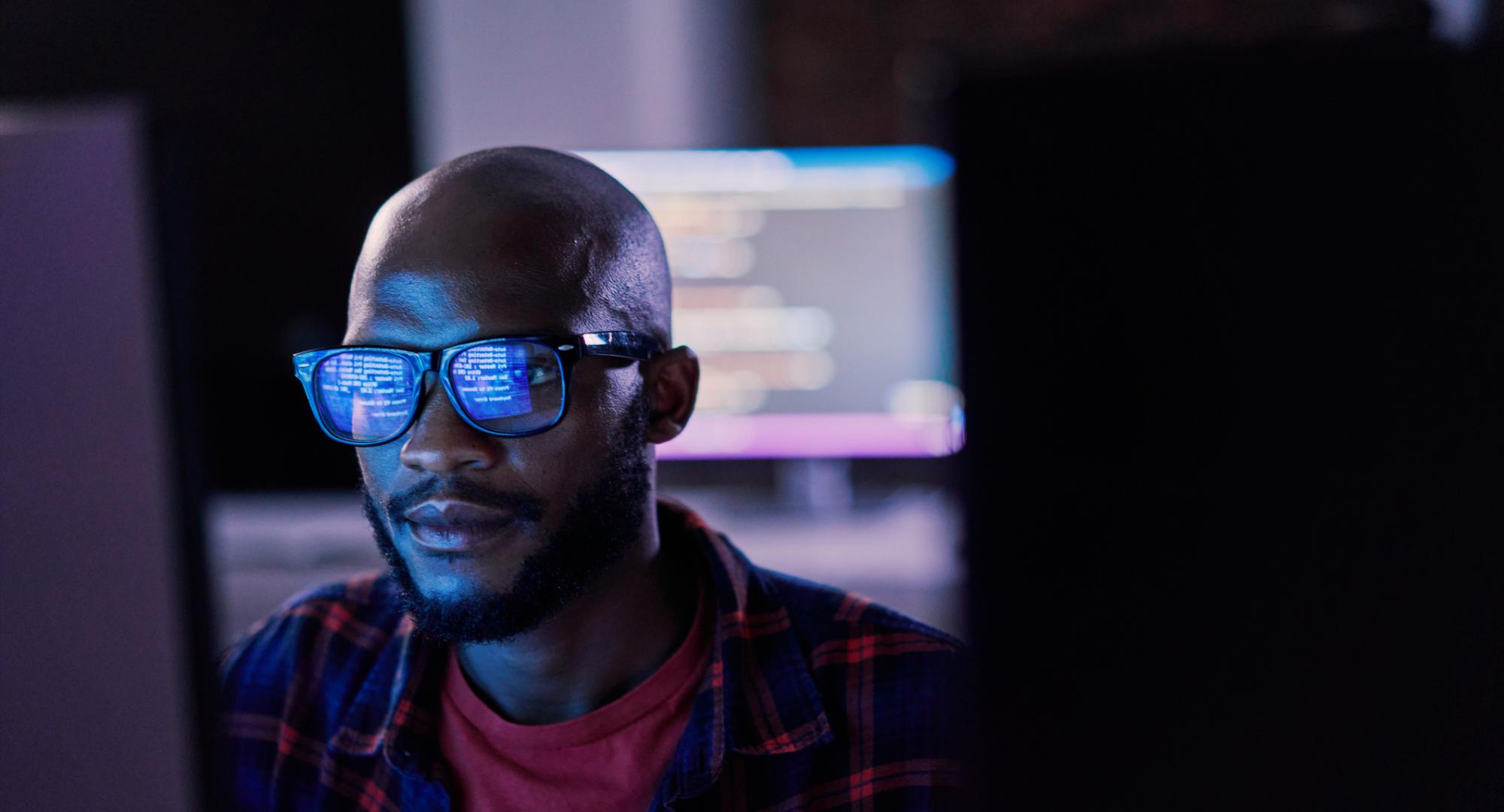 Man working on a computer