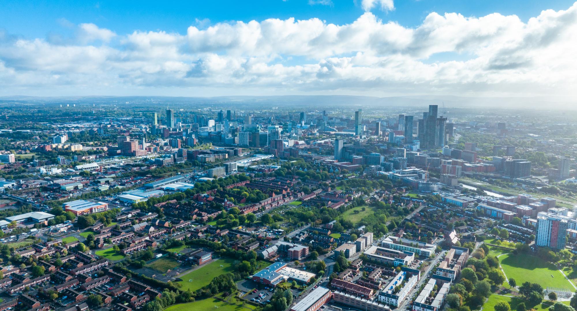 Aerial view of Manchester