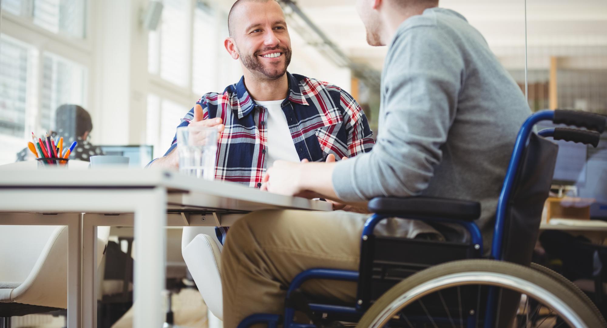 Disabled man working