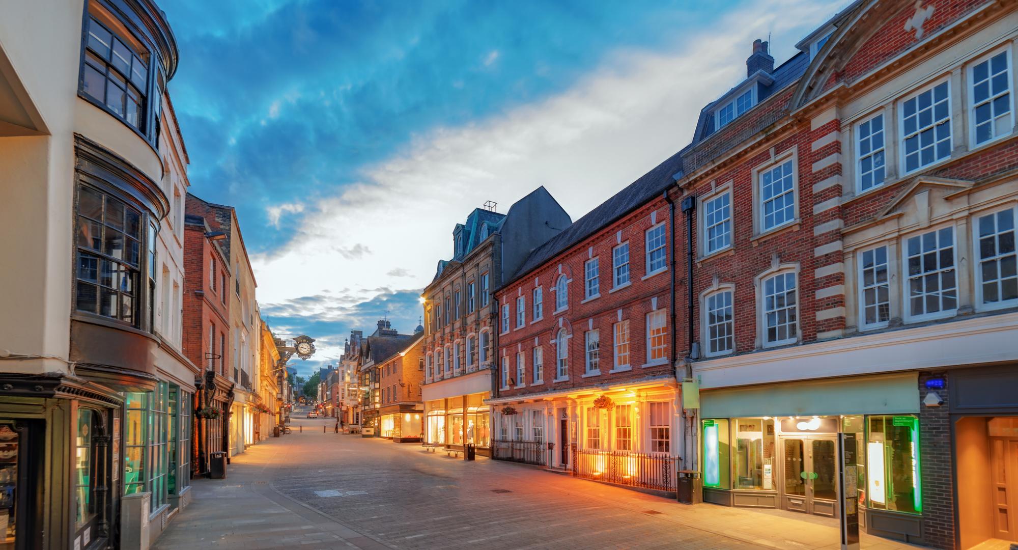 High street in England