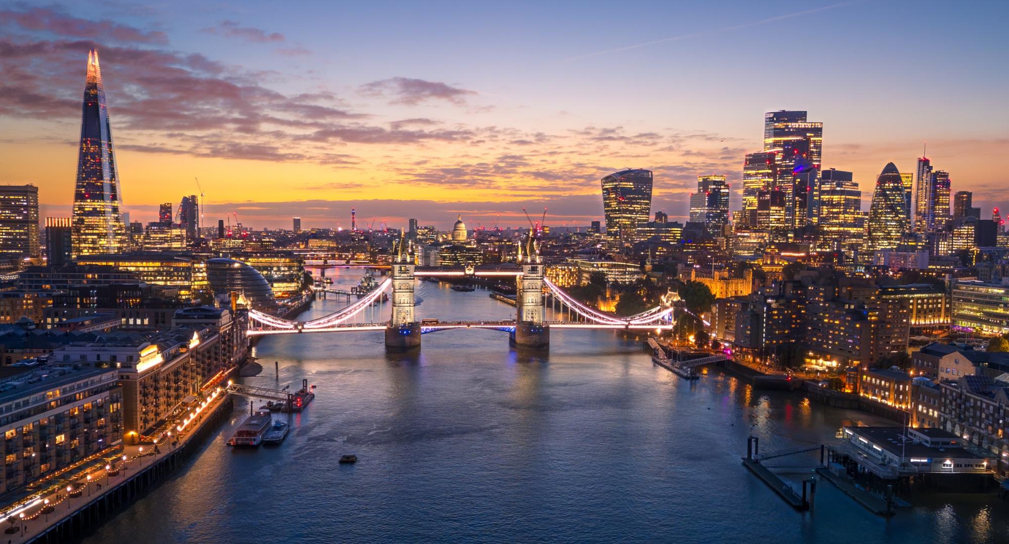 London and the Thames at night