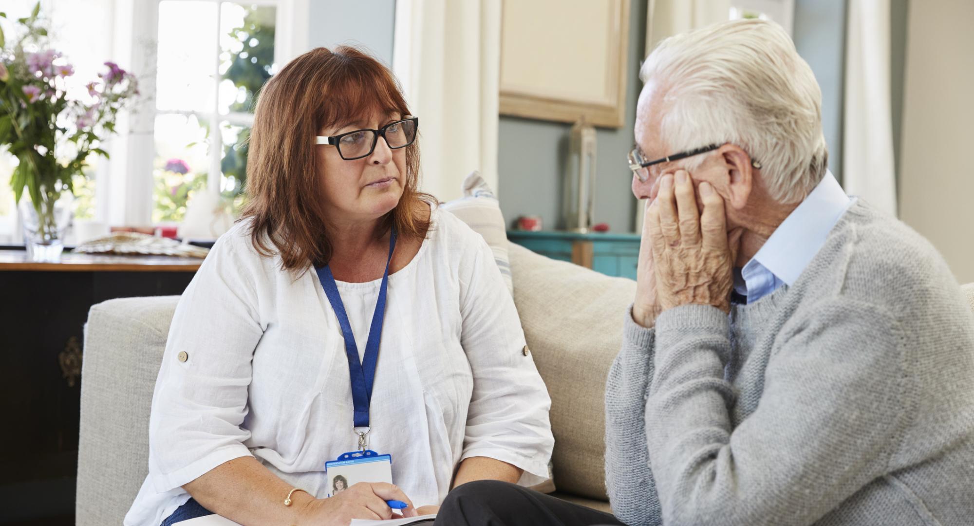 Support Worker Visits Senior Man