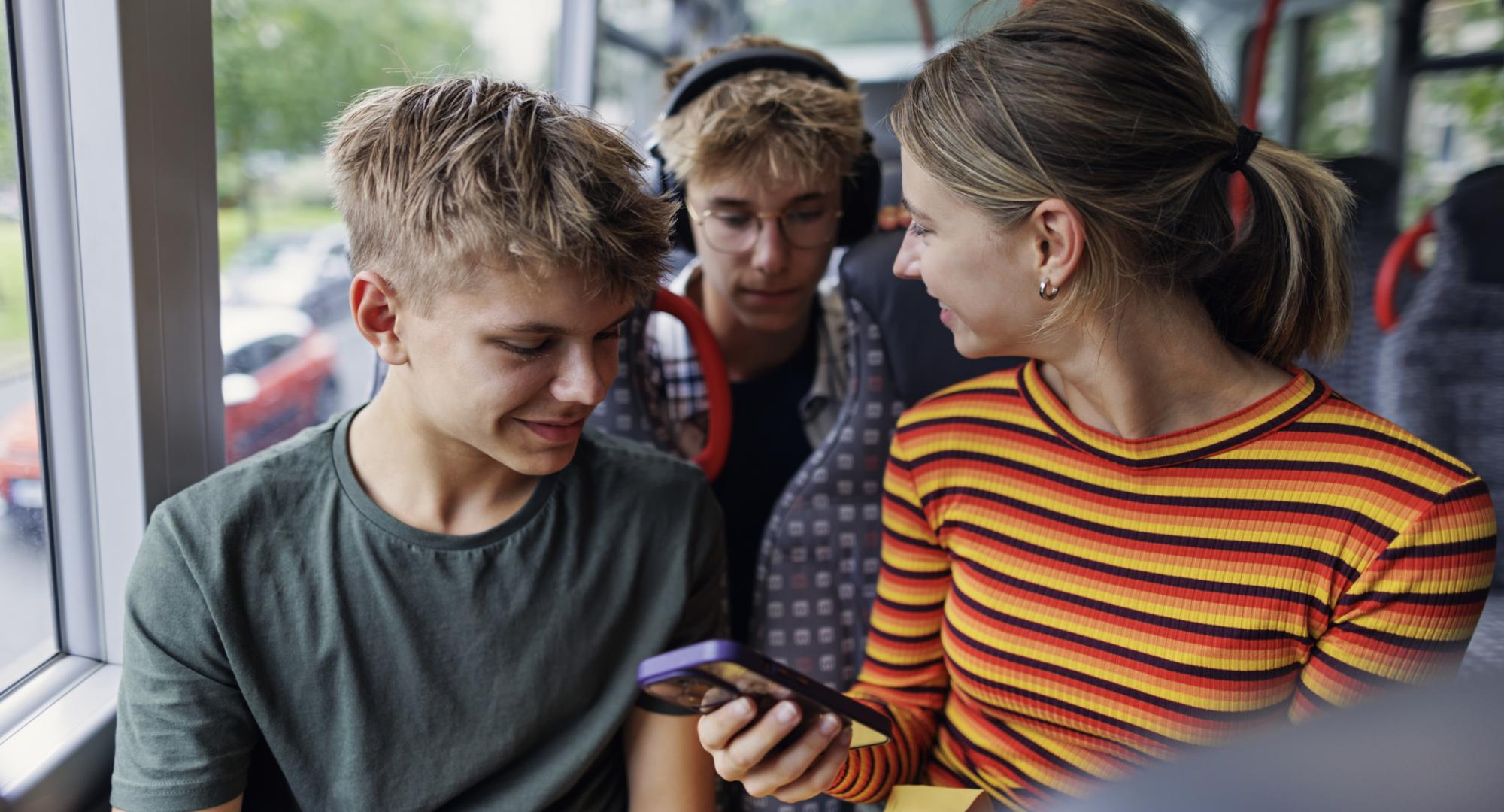 Teenagers on the bus