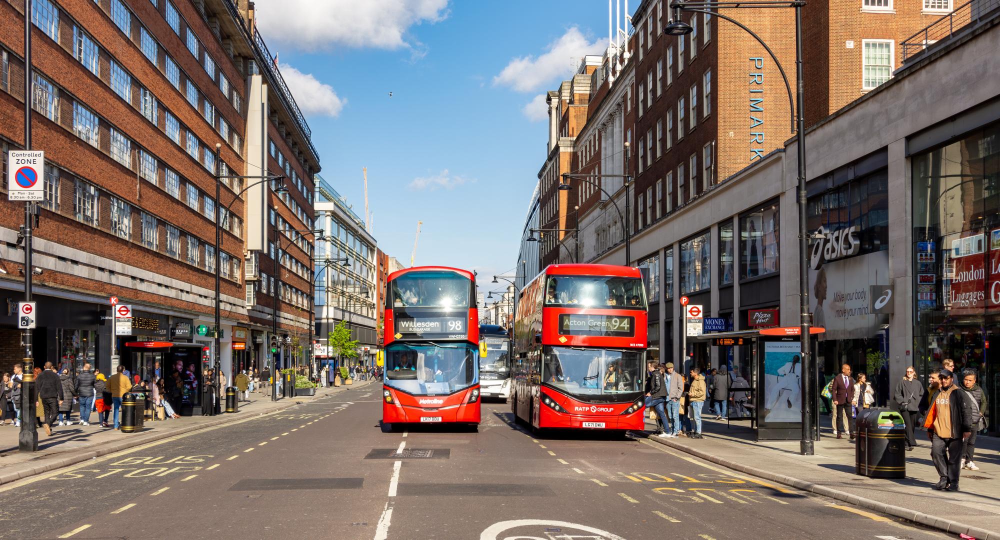 London buses on Oxford Street