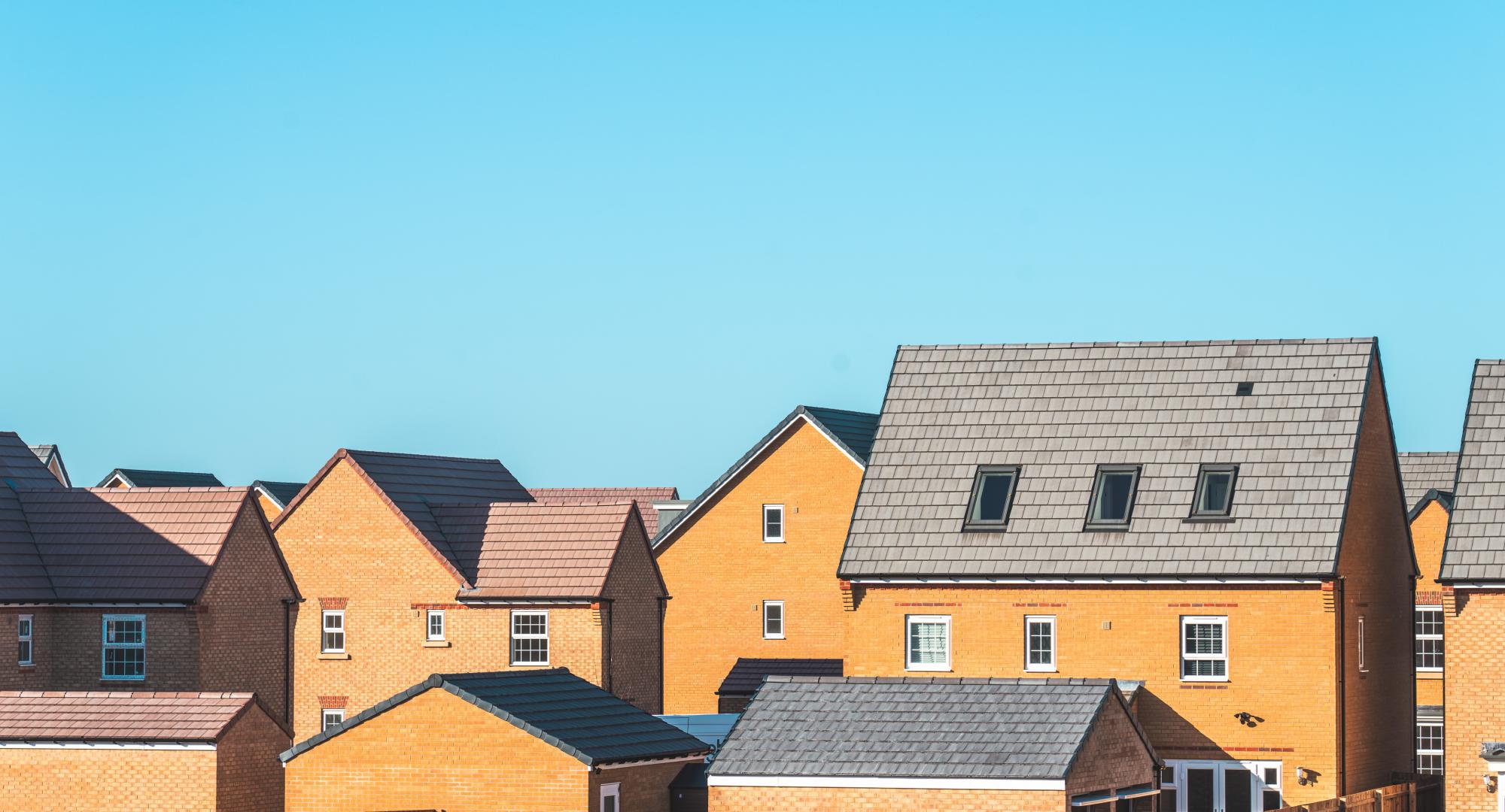 New houses on a sunny day