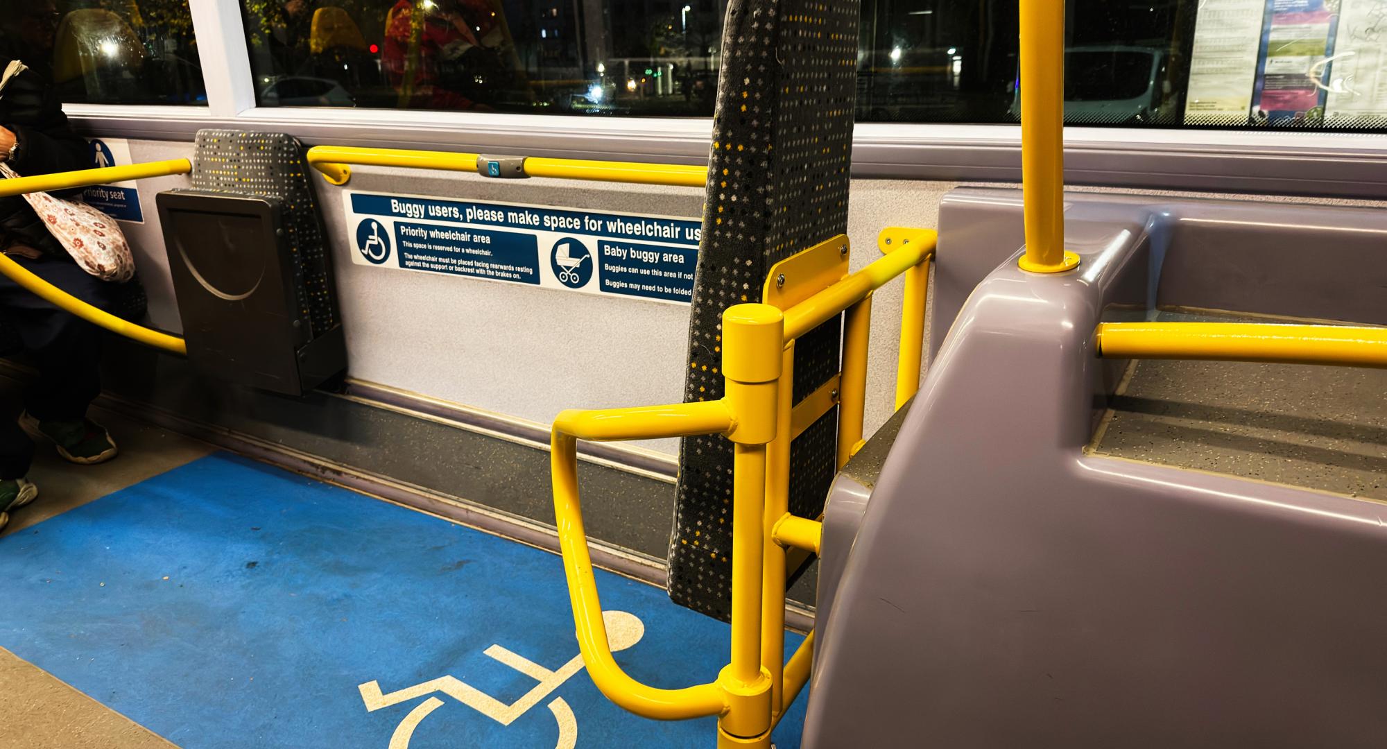 Wheelchair space on a bus