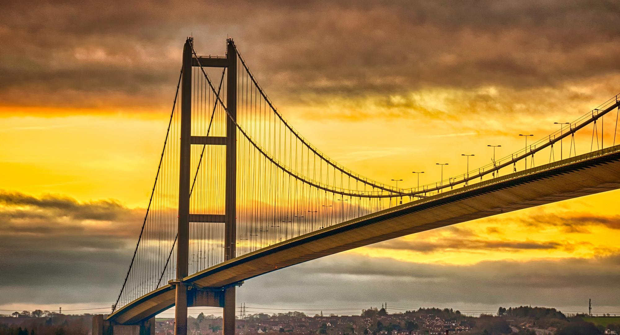 Humber Bridge at sunset