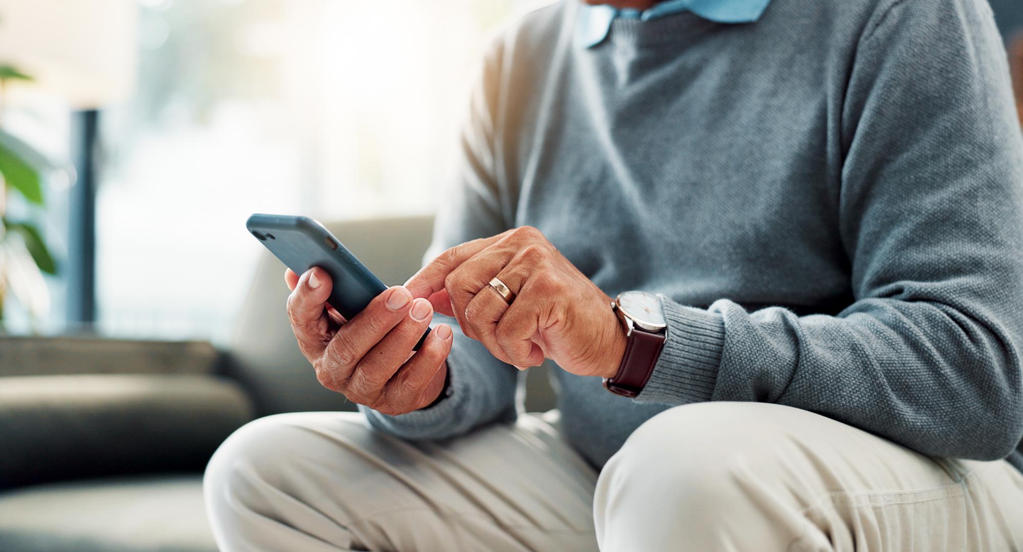 Man on his mobile phone