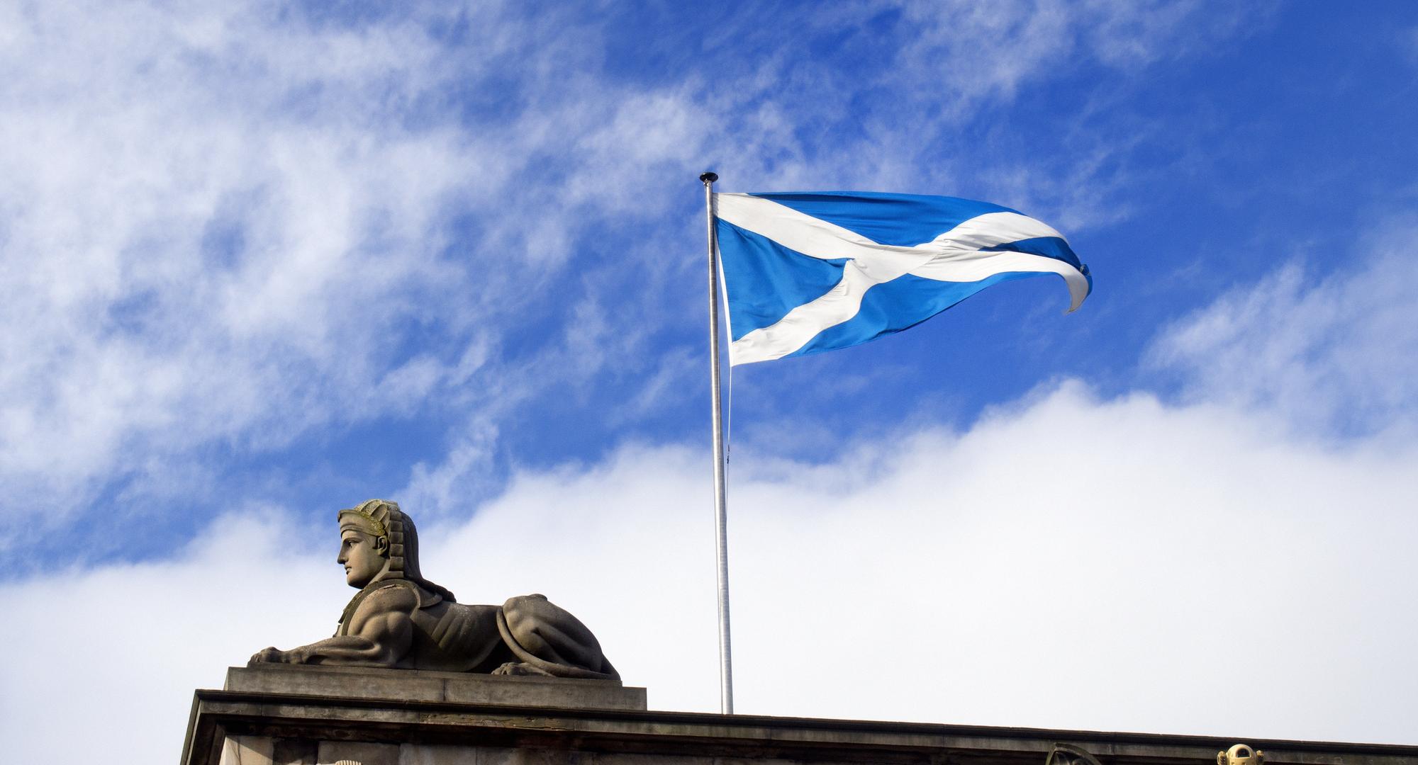 Scottish flag on a sunny day