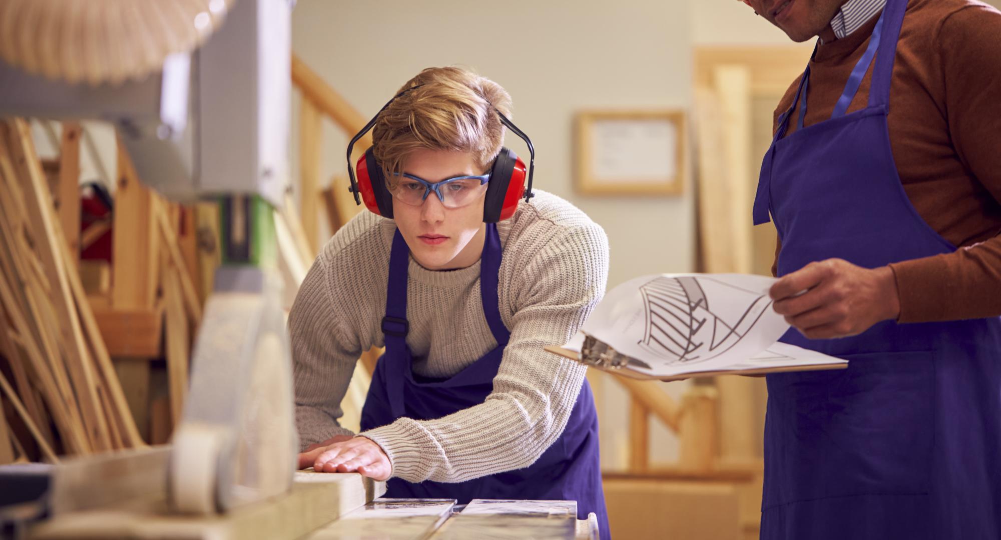 Young person in training