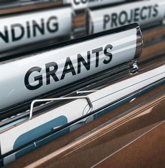 Folders labelled Grants, Funding and Projects