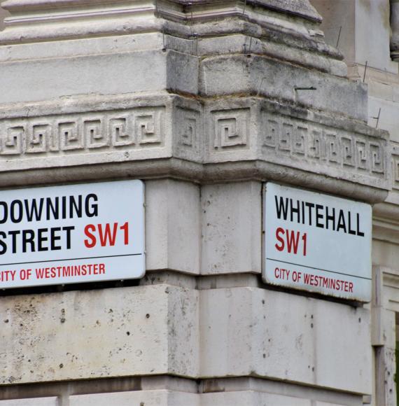 Downing Street and Whitehall street signs