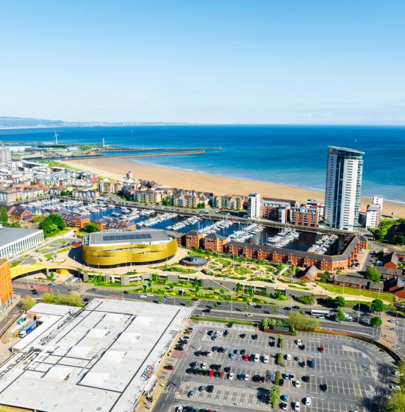 Aerial view of Swansea