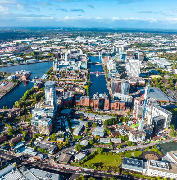 Aerial view of Salford