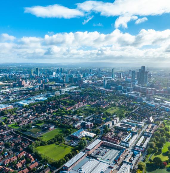 Aerial view of Manchester