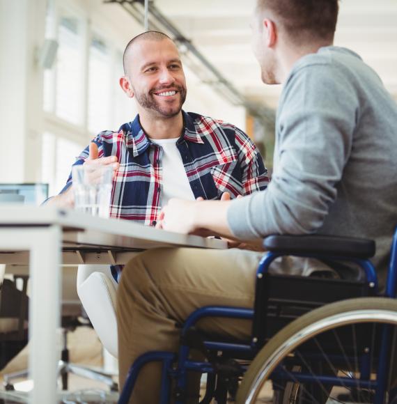 Disabled man working